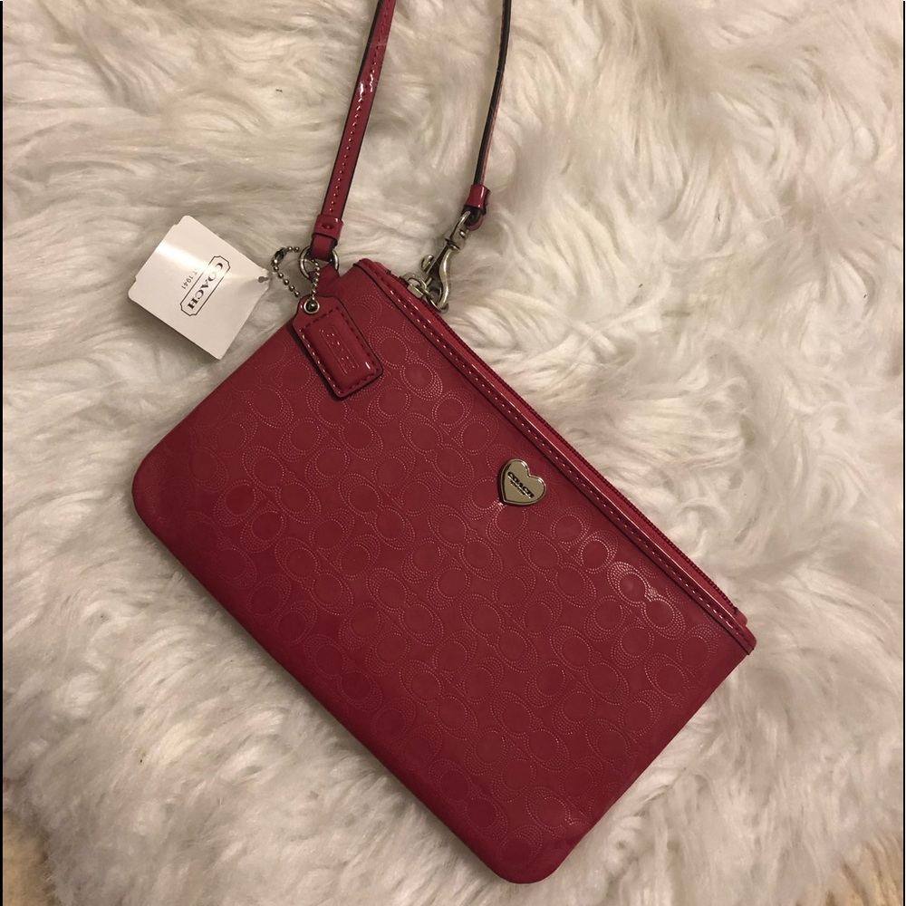 New coach leather wristlet w/ tickets